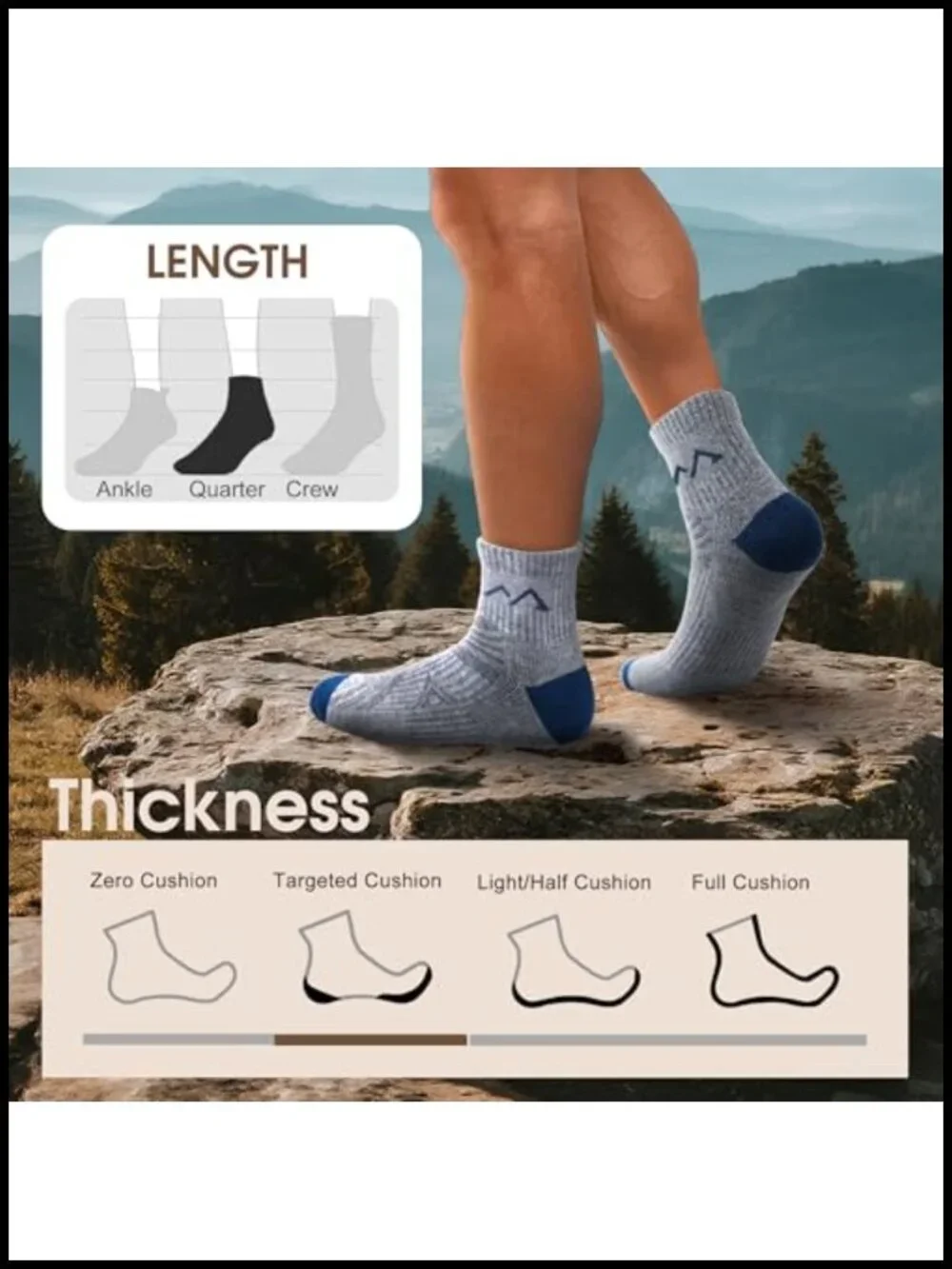 Merino Wool Hiking Socks for Men Quarter Ankle 5 Pair Pack Anti Blister